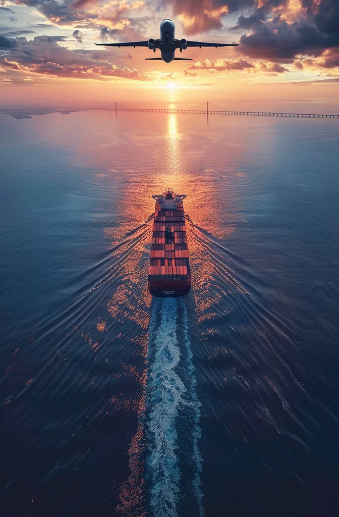 Nákladní loď na otevřeném moři