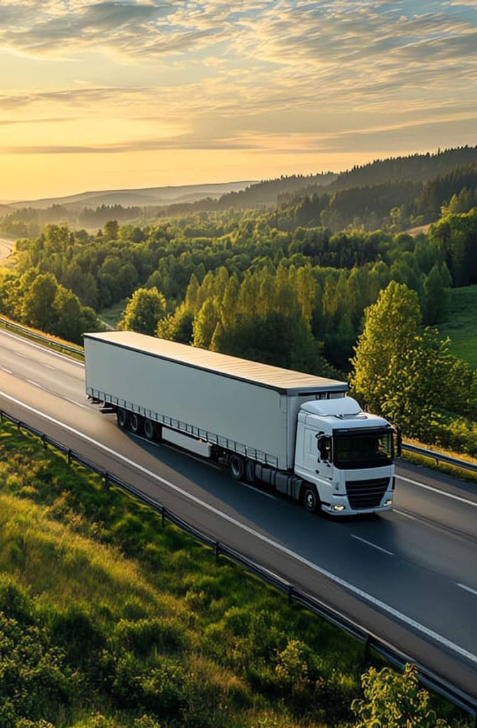 Nákladní automobil na okresní cestě